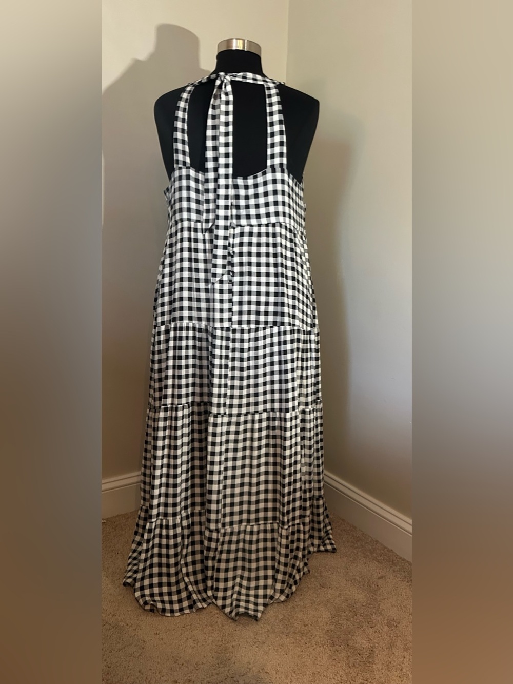 TORRID Black/White Gingham Tiered Maxi Dress 2x - Picture 4 of 5
